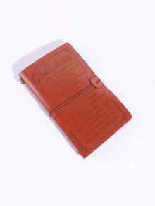 Leather Diary For Granddaughter - I Will Always Be With You, Elastic Strap Closure, Refillable Pages, Can Store ID Card, 19.5 Cm X 12 Cm, The Best Gift For Christmas, Graduation, And Birthdays, Portable Notebook