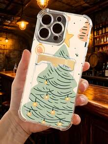 1 pieza Funda protectora, funda transparente para celular, con ranura para tarjeta, carcasa de TPU silicona resistente a golpes "Cubierta de teléfono con diseño de árbol de Navidad iluminado con luces cálidas, estilo minimalista y acogedor, ideal para temporada festiva, tema hogareño y navideño, impresión nítida, ligera y duradera" Compatible con Galaxy A21/A24/A25/A32/A34/A35/A54/A55, Galaxy S25/S24/S23/S22/S21 Ultra/Plus, compatible con iPhone16/15/14/13/12/11/XS/XR/X/PLUS/PRO/PROMAX, agarre cómodo, regalo festivo para amigos, novia, novio, familia - transparente - Ver 9