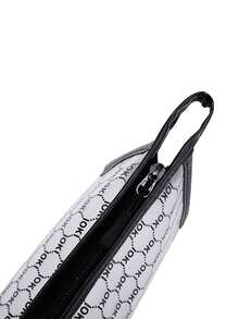 1pc Waterproof Transparent Zipper Makeup Bag, Portable Travel Cosmetic Storage Pouch - Black - View 2