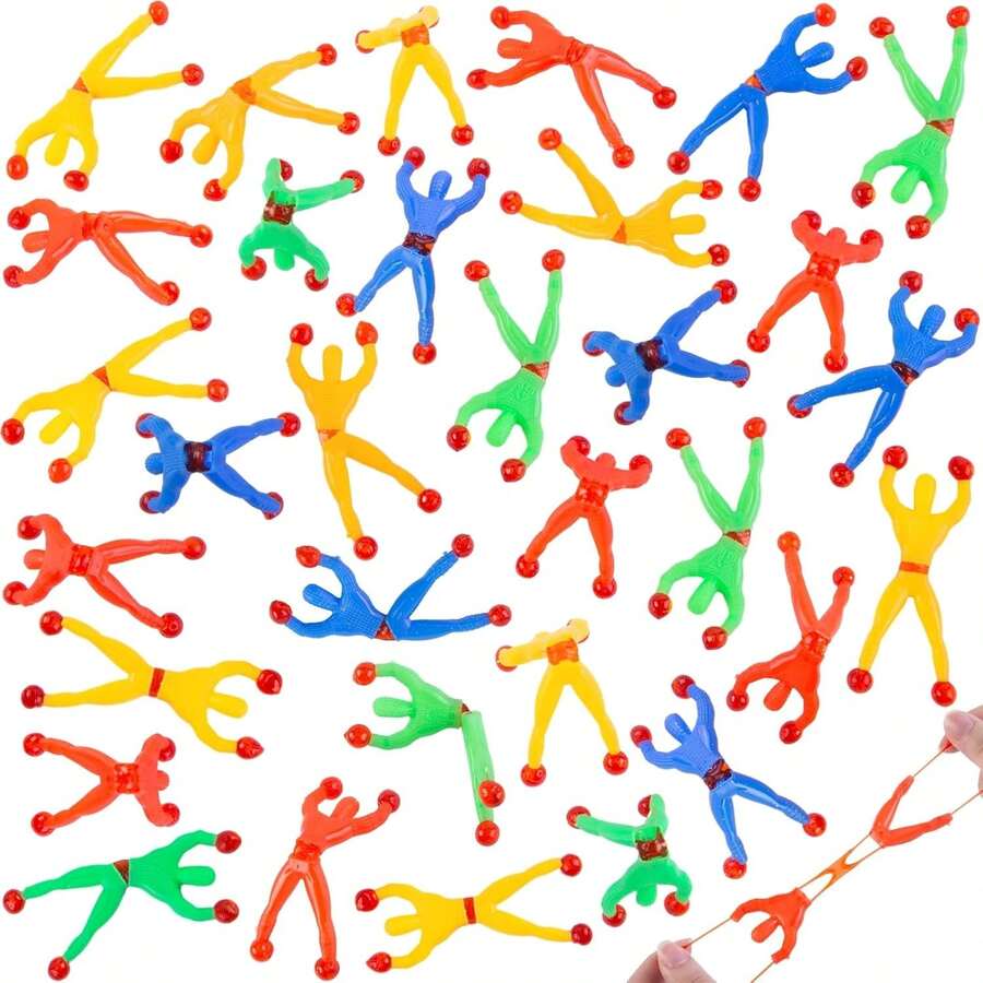 Shindel 50PCS Stretchy Wall Climbers, Climbing Man Sticky Toy Set Fun Fidget Toys, Birthday Goodie Bag Stuffers Kids Classroom School Exchange Prize, Office & Home - 1 - Xem 1
