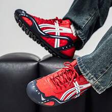 2025 New Men's Casual Retro Soft Bottom Anti-Slip Breathable Thick Sole Running Versatile Shoes, Order 1 Size Up For Narrow/Wide Feet, Red Casual Sneakers - Red - View 6