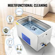 Limpiador ultrasónico  de 30 l para limpiar gafas y dentaduras postizas. Limpiador ultrasónico industrial comercial con temporizador digital y cesta limpiadora (30 litros). - 30 litros - Ver 5