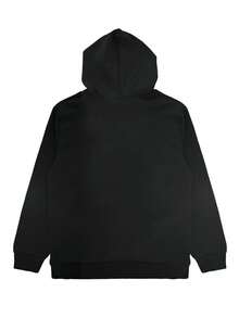 1pc Chic Hooded Sweatshirt For Women, Long Sleeve Pullover With Pocket, Cotton Blend Lining, Geometric & Alphabet Pattern, Halloween Themed Somebody'S  Aunt Slogan Print, Regular Fit - All Seasons - màu đen - Xem 2
