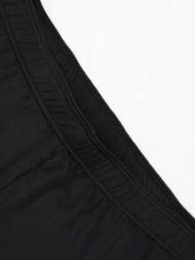 3-Pack Basic Underwear & Sleepwear, Plus Size Men's Elastic Waist Casual Comfortable Boxer Briefs, Soft & Comfortable Fabric, Elastic Sports Boxer Shorts, Skin-Friendly Solid Color Durable, Suitable For Daily Wear - Black - View 4