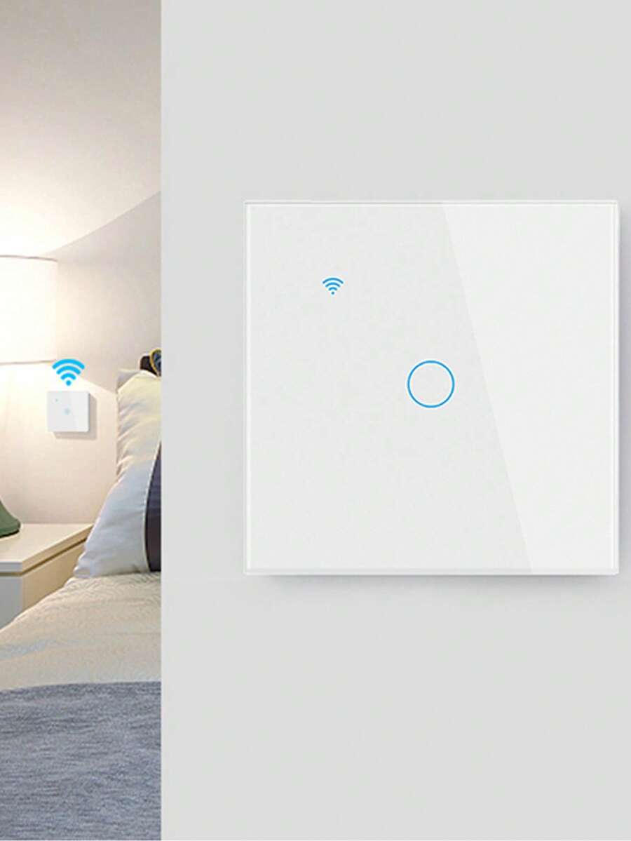Cozylife WiFi智能开关 - 欧标墙壁触摸式灯开关，交流100-240V，需接零线，1/2/3联 - 可与Alexa和Smart Life App配合使用，实现语音控制 - 彩色 - 查看 1
