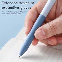 6pcs Morandi Color Neutral Pens + 5pcs Refill Ink Cartridges, 0.5mm Black Ink, Matte Finish, Retractable, Comfortable Grip, Quick Drying, Smooth Writing - 6 Ballpoint Pens + 5 Refills - View 8