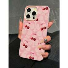 A Good Gifts For Women,1PCS  Creative Simple Pink Cherry Case Soft Protective Bling Case Pocket-Friendly Commuter Series Case For IPHONE 7, 8, X, XS, XR, 11, 12, 13 Pro Max, 14 Pro Max, 15 Pro Max, 16, 13, 14, 15, Plus, Pro, Max, Mini Shockproof And Wear-Resistant Mobile Phone Case, Perfect Holiday Gift For Friends, Family Or Yourself,Pink Phone Case,Cute Phone Cases Pink Christmas - Kiểu 1 (1 CÁI) - Xem 4