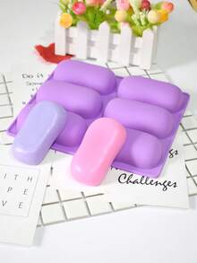 6 Cavity Silicone Mold, Suitable For Handmade Traditional Soap, Asymmetrical Oval Shaped Silicone Mold, Heat Resistant And Easy To Clean Mold, Handmade Soap Mold