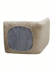 1 件印花蒲团地板椅套，弹性可拆卸，花卉印花地板椅套，适用于客厅卧室，家居装饰 - 灰香檳 - 查看 7