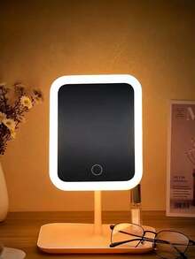 LED Makeup Mirror ,Vanity Mirror With Lights, 3 Light Modes Lighted Makeup Mirror, Touch Control, Portable Stand And Foldable Compact Mirror ,Lighted Travel Makeup Mirror, Vanity Cosmetic Mirror With Lights, Rechargeable 320mAh Battery, Portable LED Makeup Mirror, Gift For Woman,Great As A Valentine's Day Gift And Mother's Day Gift