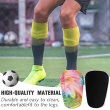 1双迷你不对称水彩足球护腿板，成人套穿式护腿器 - 加厚耐用迷你足球护腿板，适合所有季节 - 彩色 - 查看 6