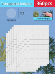 Customized 30/60/120/240/360/480pcs Transparent Waterproof Name Labels - White/Clear/Holographic/Rainbow Customized Stickers, Various Sizes Of Labels, Customizable Text,Office Decor