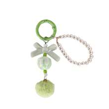 Faux Pearl Strings Bow-Shaped Colorful Pom-Pom Handcrafted Keychains Bag Pendants Cute Charm Accessories For Women And Girls, Adorable Handcrafted Trinket Charms For Back-To-School Bags, Keys, Purses, Phone Straps, Gifts And Stocking Stuffers, Festive Holiday Party Favors, Fall Winter Everyday Cute Details, Lightweight Decorative Bag Charms For Travel And Daily Use - Multicolor - View 14