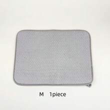 1 Piece Microfiber Dish Drying Mat, 24x17 Inch Absorbent Dish Rack Pad Kitchen Countertop Drying Mat For Sink Drainer(3 Size)L - Light Grey - View 9