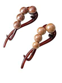 2 peças de presilha de cabelo simples com pérolas artificiais torcidas para meninas, ideal para penteados elegantes com coque na parte de trás. Acessórios para cabelo, grampos e outros itens de cabelo.