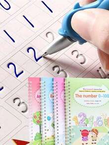 Groove Handwriting Practice Copybook, Painting & Pre-Writing Stroke Tracing Stickers, Children's Enlightenment Magic Writing Sticker Set, All In English