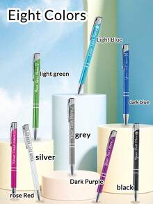 1-320pcs Customized Name Pens, Back To School Supplies,Personalized Gel Pens,Customized Pieces Funny Nurse Pens,Customizable Business Engraver Pens Ballpoint,Teacher Pens,Stylus Pens For Touch Screens,Suitable For Birthday Gifts,Teachers' Day,Back To School Supplies,Office,Ideas Gifts For Him/Her,Students,Workers,Teacher,Coworkers,Bridal,Office Decor,Elegant Living - Multicolor - View 14