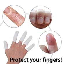 100pcs Latex Gloves, Durable & Reusable, Powder-Free & Anti-Static, Suitable For Beauty, Tattoo, Embroidery, Electronics Repair, Disposable Finger Cots, Medium Size - White - View 4