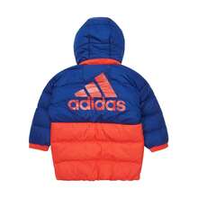 Adidas 男童时尚宽松连帽羽绒服 H38372 - 橘色/深藍色 - 查看 2