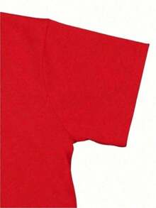 Casual, Colorful, Short-Sleeved, Simple Children's T-Shirt Suitable For Kids, Cotton, Stylish Boy's Print. - 紅色 - 查看 5