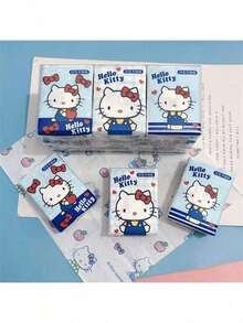 Sanrio Zufälliger Stil (autorisiert) 1/9 Packungen Hello Kitty-Themen Papiertaschentücher mit Hello Kitty-Aufdruck, mit 9 Packungen weicher Hautpflegeprodukte