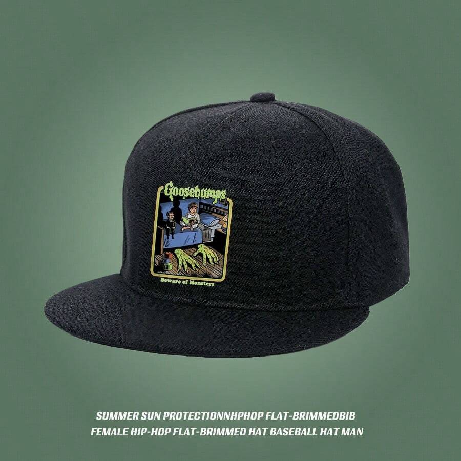 Modern black cap with ghost bumps design, Bey Warriors Monsters small head around retro low cap large head around haphop baseball cap snapback cap Baseball cap snapback cap flat bill cap sports breathable graphic print duckville cap low cap duck cap fashionable ball cap visual snapback unisex baseball cap - ブラック - チェックする 1