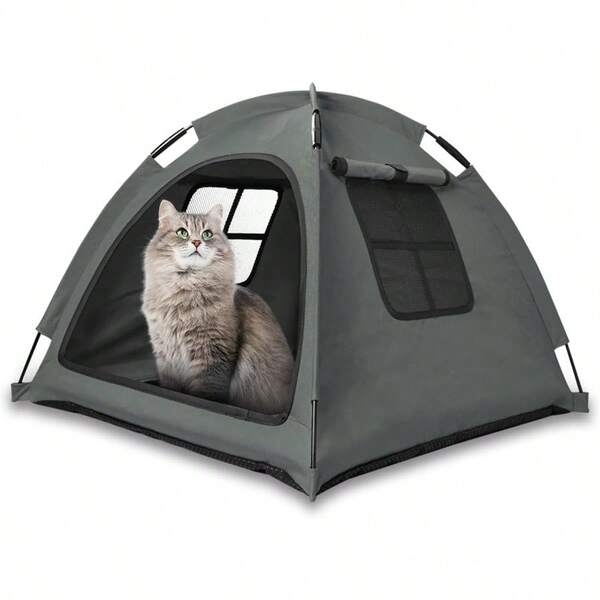 Cat Tent House Cat's Nest Portable Indoor Outdoor Pet Tent House For Cats Puppies And Other Small Animals Cat Tent. Grey Small