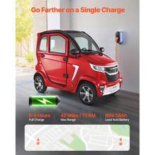 4-Wheel Enclosed Mobility Scooter For Seniors Adults, 660lbs Capacity, 3-Seater 2000W Electric Recreational Mobility Scooter 45 Miles Long Range, Remote Unlock, All-Terrain For Touring Shopping - Four-wheeled 2000W - View 4