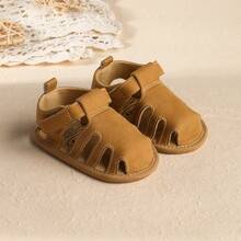 婴儿鞋夏季款 0-3-6个月 7-12个月 软底幼儿凉鞋，男女宝宝透气学步鞋 - 杏色 - 查看 9