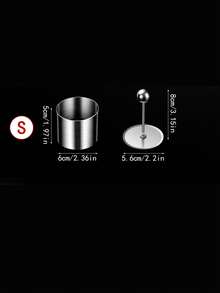 1件套不锈钢沙拉模具套装 - 圆形，创意厨房工具，适用于餐厅和酒店的西式菜肴摆盘 - 銀色 - 查看 11