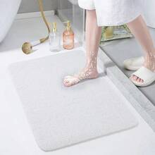 LISAPRO Tapete para Regadera Antiderrapante 60 x 40 cm Tapete para Baño Tapete de Ducha para Baño PVC Loofah Tapete de Baño con Drenaje Alfombra para Ducha Secado Rápido para Regadera Blanco - blanco - Ver 1