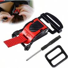 Helmet Quick Release Metal Motorcycle Helmet Accessories Chin Strap Replace Kit D - RING Helmets Fast Release Fasteners Compatible With Half 3/4 Full Face Helmets Black Red - initial - View 2