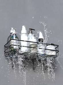 2pcs,Bathroom Storage Rack, Bathroom Wall Hanging Perforation-Free Storage Rack, Bathroom Iron Wall Bathroom Toiletries Rack Home Bathroom Decor Bathroom Organizer Fall Decor Back To School