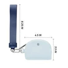 Women's Wrist Lanyard Keychain With Detachable Mini Wallet & Card Holder Pouches, Ideal Christmas Stocking Stuffer Gift For Travel, Everyday Carry, Keys, Cards And Small Essentials - Navy LightBlue - View 4