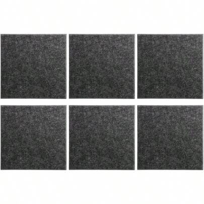 6 Pack Felt Wall Tiles With Colored PushpinsRemovable SelfAdhesive Cork Bulletin Boards For Wall Decoration Office Home School Noise Reduction Dark Grey