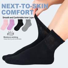 4 双男女通用无束缚糖尿病袜 - 舒适支撑！