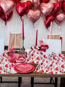 100/50/20/10/5pcs Red Heart Organza Gift Bags, Drawstring Gift Bags, Valentine's Day Gift Packaging Bags, Wedding Candy Cookie Packaging Bags, Holiday Party & Themed Event Gift Decoration Bags, Anniversary Dinner Table Decor, Wedding Guest Favor Bags, Suitable For Holidays, Home Decor, Baking, Gift Packaging - Multicolor - View 4