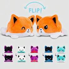 Reversible Plushie - Orange - Cute Sensory Fidget Stuffed Animals That Show Your MoodToy Party Gifts - 白色+橙色 - 查看 8