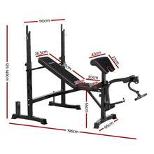 Everfit Weight Bench 10 In 1 Bench Press Home Gym Station 330kg Capacity - Black - View 2