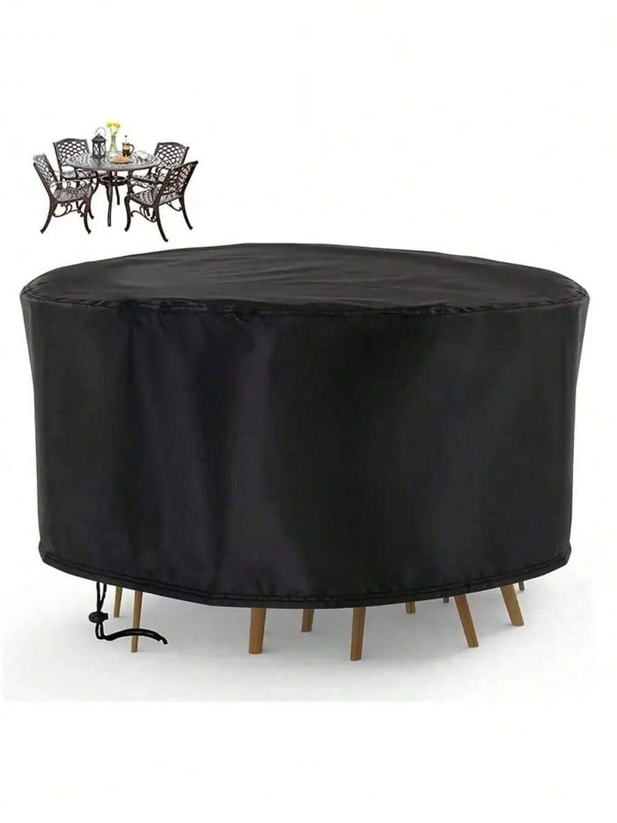 2025 Round Patio Furniture Set, Waterproof Outdoor Furniture Set, Patio Table, Garden Round Dining Table And Chair Set, Dust Cover