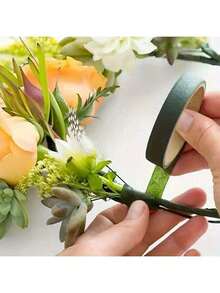 2/5/8/10卷装，590英寸深绿色和浅绿色自粘花艺胶带，无需胶水，适用于情人节花束包装装饰、礼品包装、剪贴簿制作 - 优雅绿色系列，适用于婚礼派对家居装饰 - 工艺装饰用品，持久耐用，DIY工艺材料，派对装饰，表面光滑，活动策划 - 均碼 - 查看 5