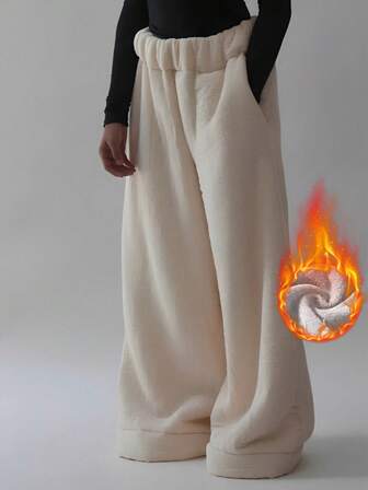 Dambyxor med raka ben och dragsko i stretchtyg, bekväma och snygga loungekläder