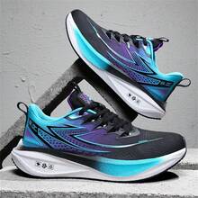 Giày thể thao nam mới năm 2026, thoáng khí, thích hợp cho đi bộ đường dài, giày tennis êm ái với đế dày mềm mại (được vẽ tay với bề mặt không đều). - Trăng đen tím - Xem 2