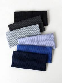 5条条纹和纯色弹力发带，百搭休闲头饰，时尚发饰，经典发带，秋冬度假装扮女士优雅围巾，女士头巾，柔软头巾