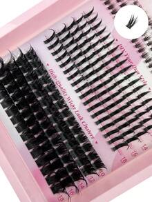 235pcs D Curl Lashes Clusters Kit Bottom Lashes With Spikes 120D Cluster Eyelash Extensions Kit 10-18mm Volume Manga DIY Individual Strips Lashes Thick With Lash Bond And Seal Tweezer DIY At Home(Bottom Lash, Spiky Lash, 120D Individual Lash) - 黑色 - 查看 5