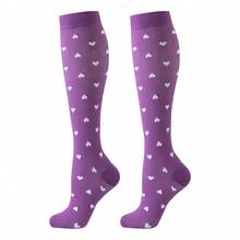 6 Pairs Heart Athletic Nurse Compression Socks Women Men Knee High Compression Socks Women Compression Socks Suitable For Running, Cycling, Hiking - Multicolor - View 10