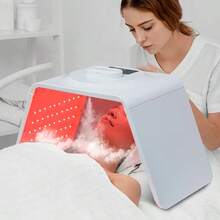 7-In-1 Foldable LED Light Therapy Facial Mask, Includes Steamer, Mist Sprayer, Photon SPA Skincare Device For Salon And SPA Facial And Neck Body Care