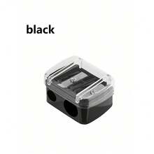 1pc Double Hole Eyeliner, Eyebrow Pencil And Makeup Pencil Sharpener, Mini Portable Multi-Function Pencil Sharpener, Professional Eyebrow Pencil PVC Sharpener Eyebrow Pencil/Portable Girl Makeup/Makeup Application Accessories - Black - View 12