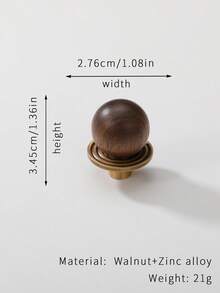 1个土星环木质拉手，复古黄铜/银色单孔橱柜/抽屉旋钮 - 彩色 - 查看 4