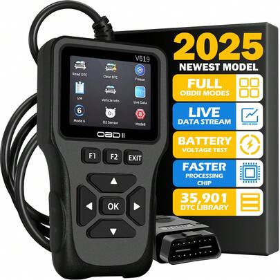 OBD2 Scan Tool Diagnostic Scanner, Engine Fault Code Reader With Reset Function, Supports Mode 6, Mode 8 And I/M Readiness Test, Automatically Check Engine Light, Compatible With All OBDII Vehicles Manufactured After 1996